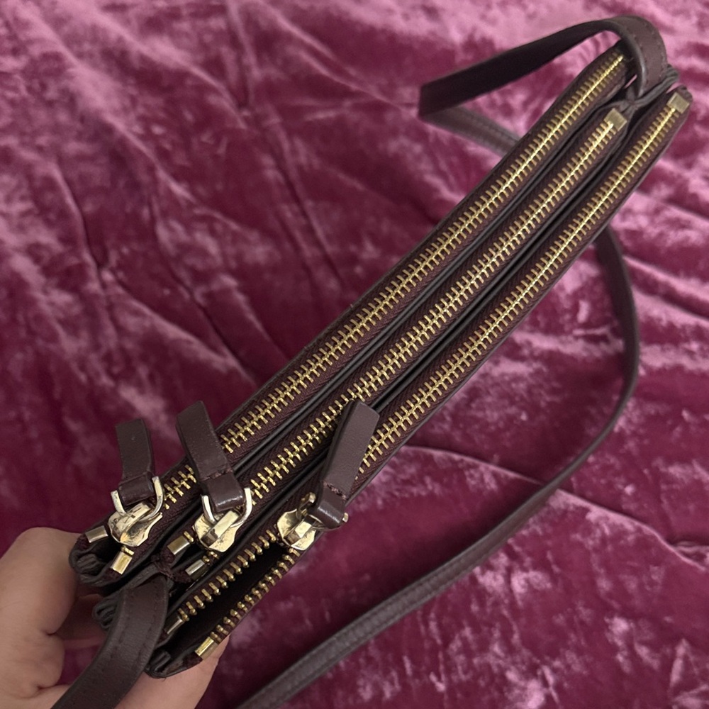 TrioFlap Crossbody Bag in Deep Plum - Picture 5 of 15